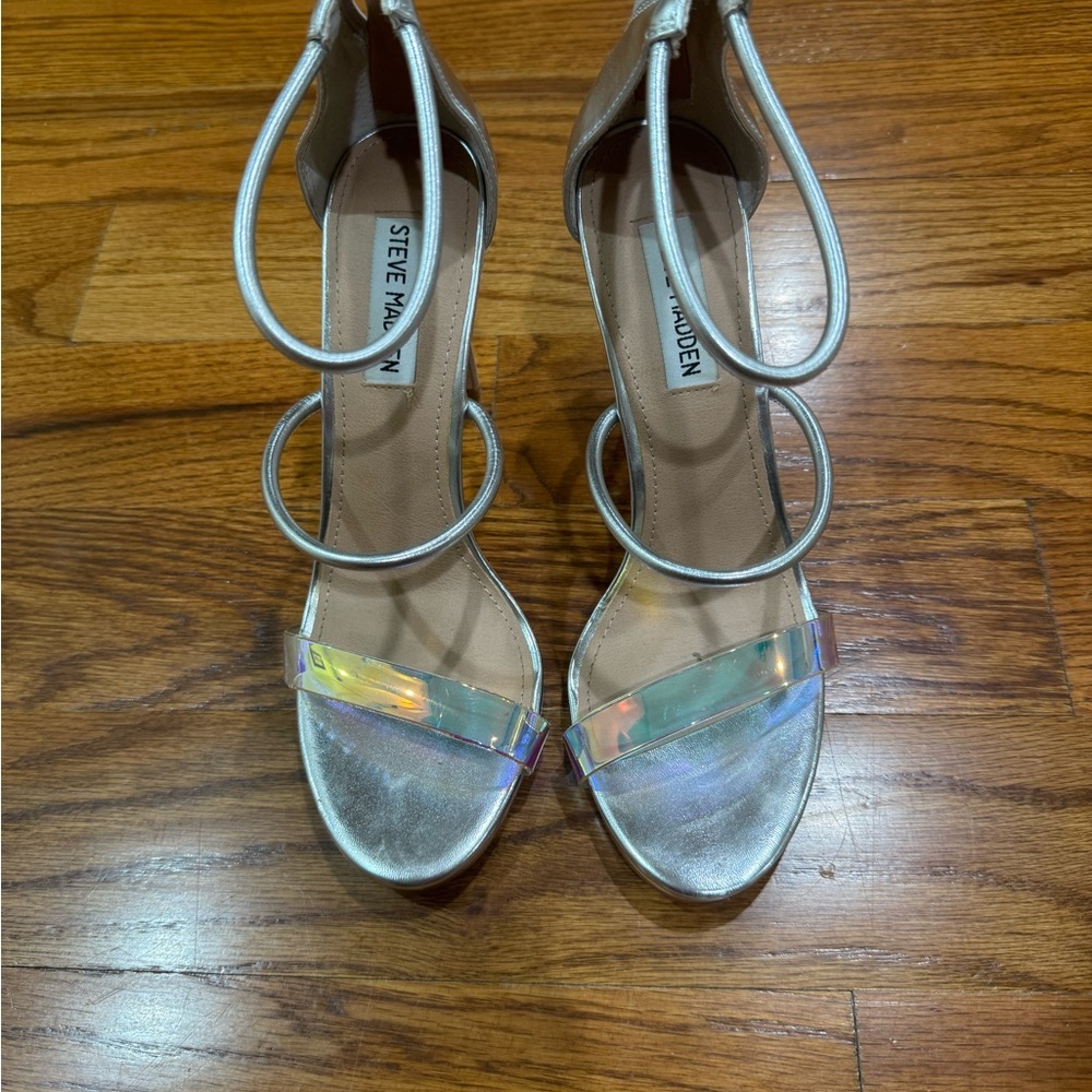 Steve Madden Iridescent Silver Heels